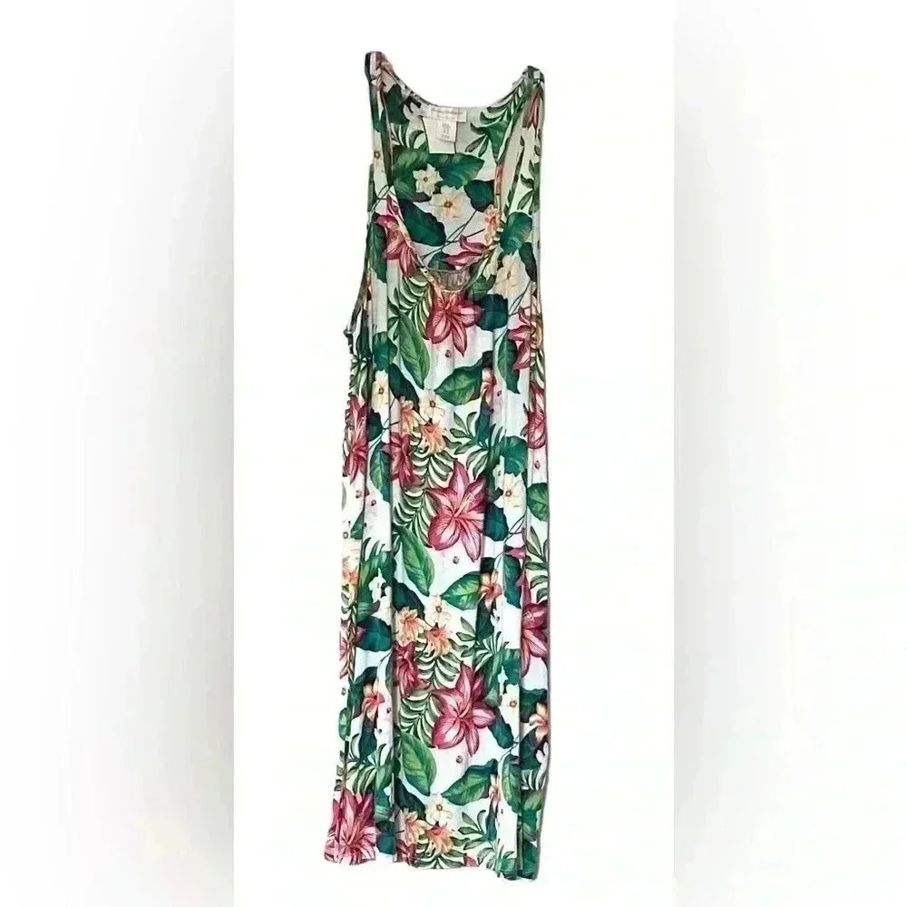 Tommy Bahama Sleepwear Nightgown Medium Tropical Racerback Tank Sleeveless
